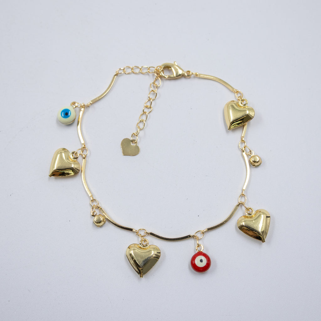 Pulsera Dorada de Ojo Turco M1 Oro Laminado