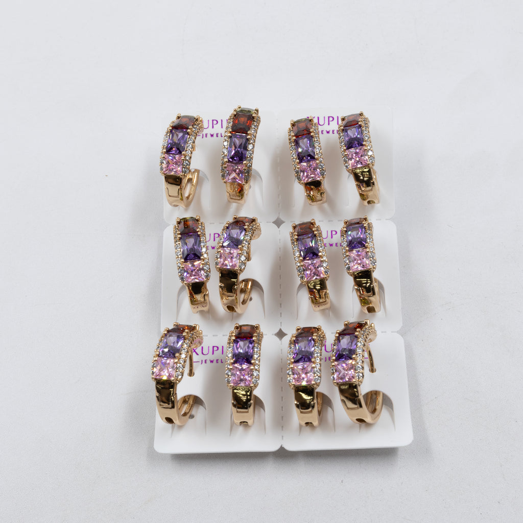 Paquete de 6 pares de Aretes Xuping Dorado M26 Oro Laminado