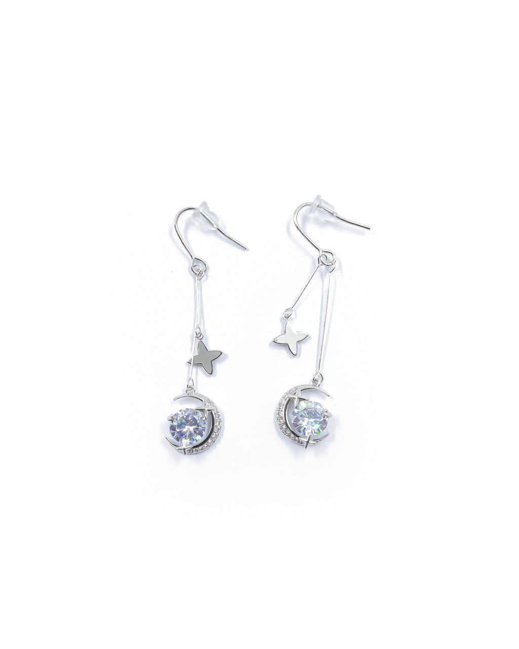 Aretes Largos Ansheli Plateados M15 Oro Laminado