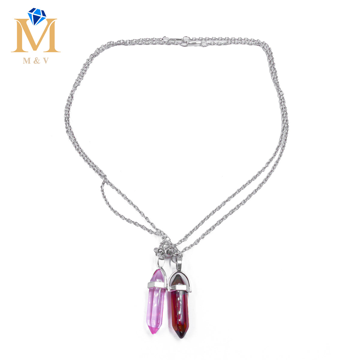 Collares en Pareja de piedras con iman M13 Acero Inoxidable