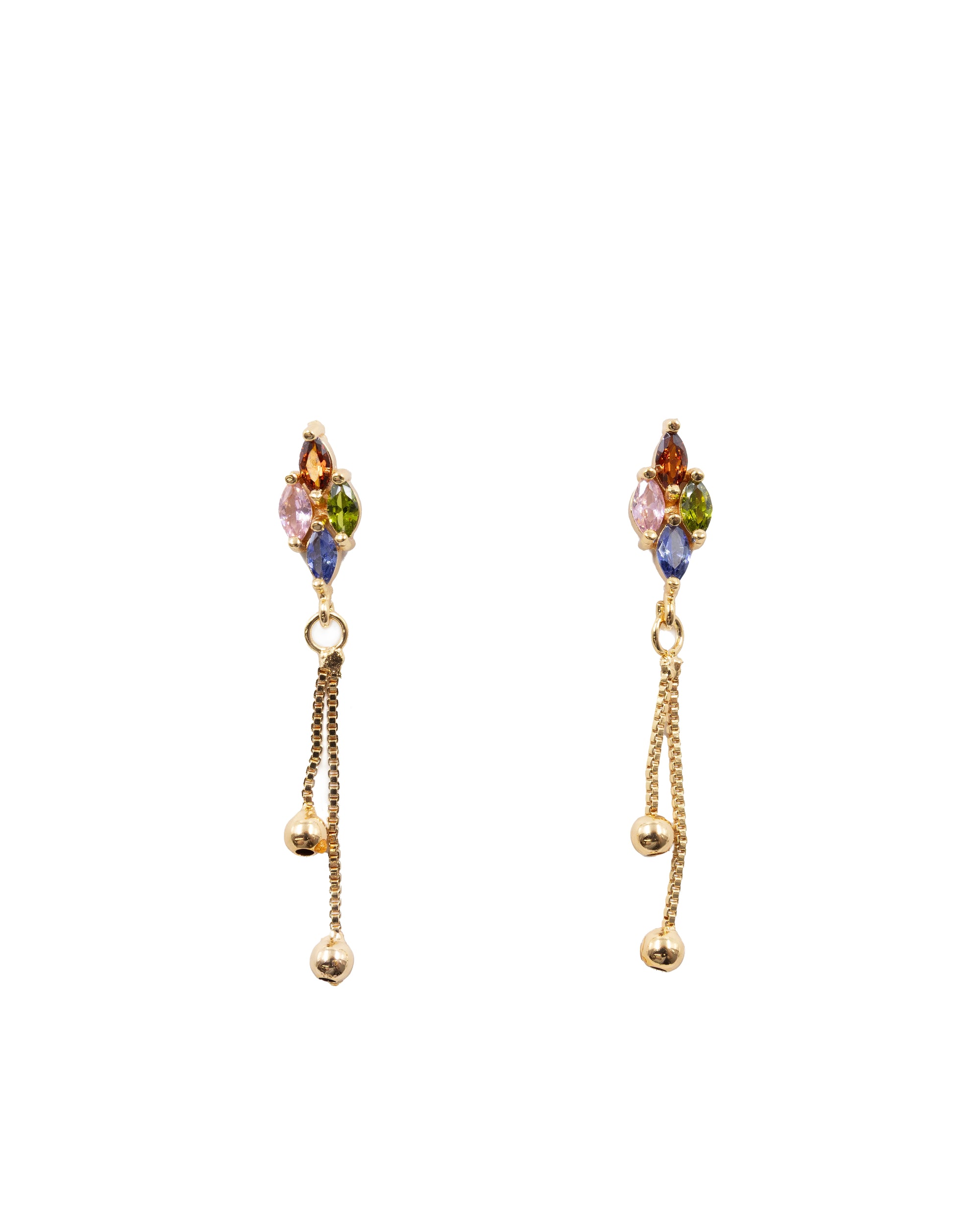 Aretes Dorados Largos M3 Oro Laminado