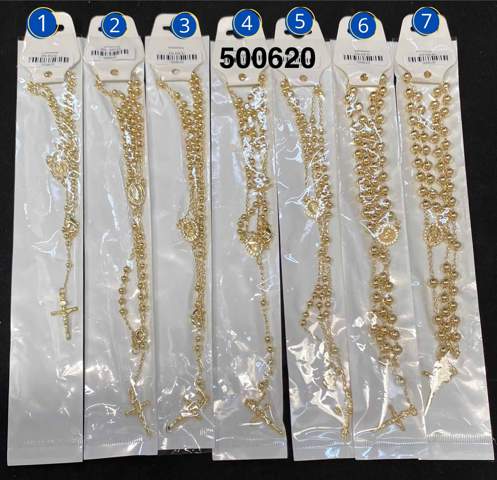 ROSARIOS DORADOS de 45 CM M3 - Oro Laminado