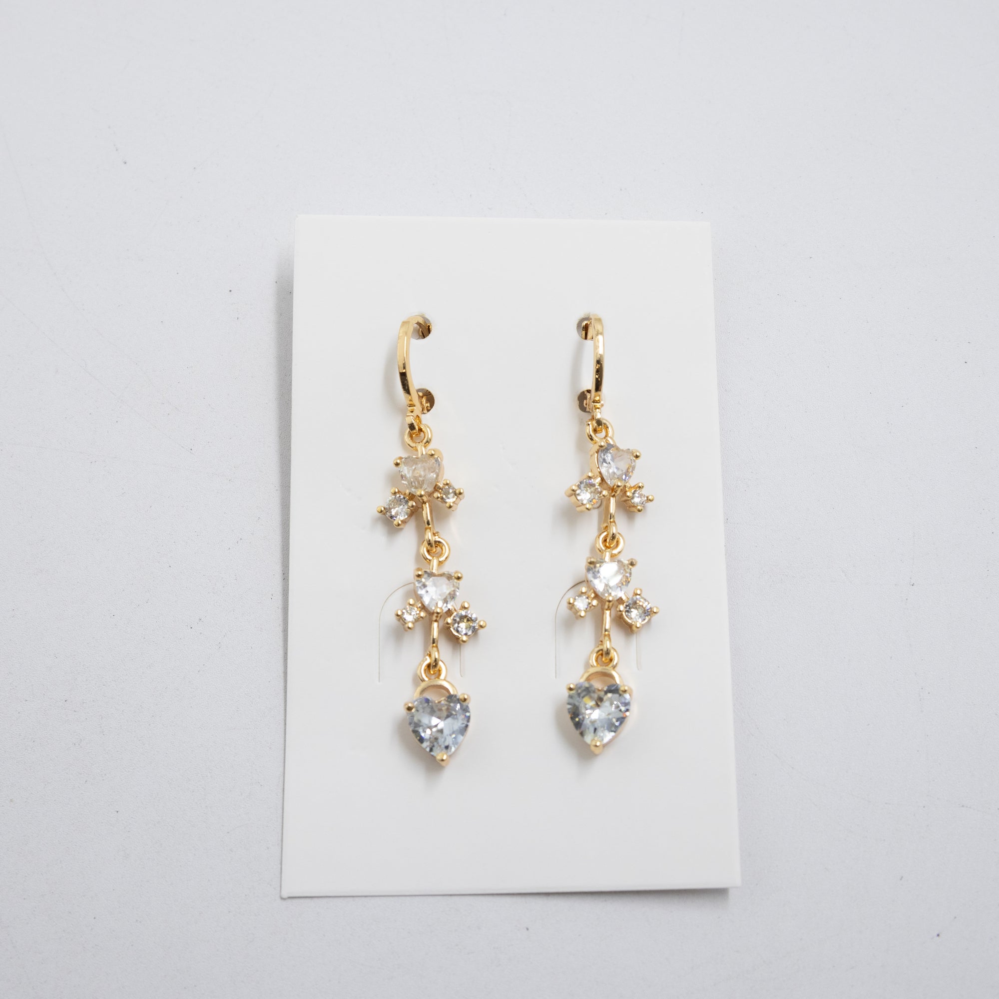 Aretes Largos Dorados con piedras M4 Oro Laminado