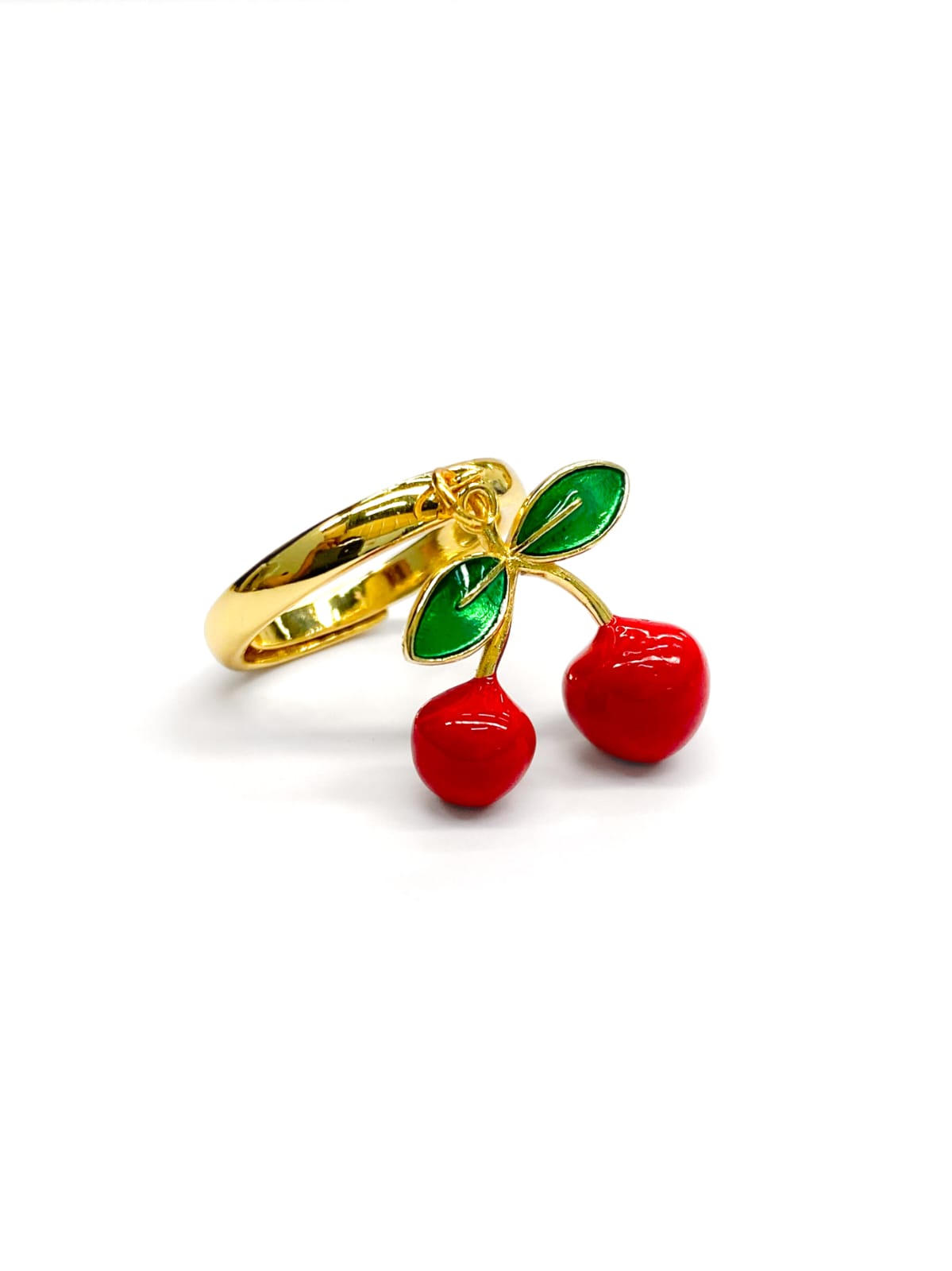 Anillo Cerezas Ajustable M1 Oro Laminado