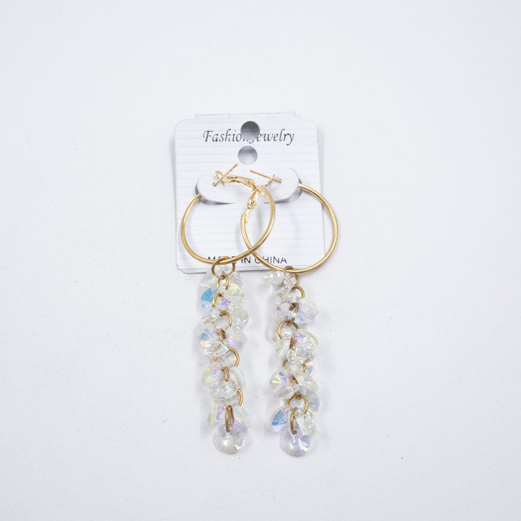 Aretes Largos de Piedras M1 Oro Laminado