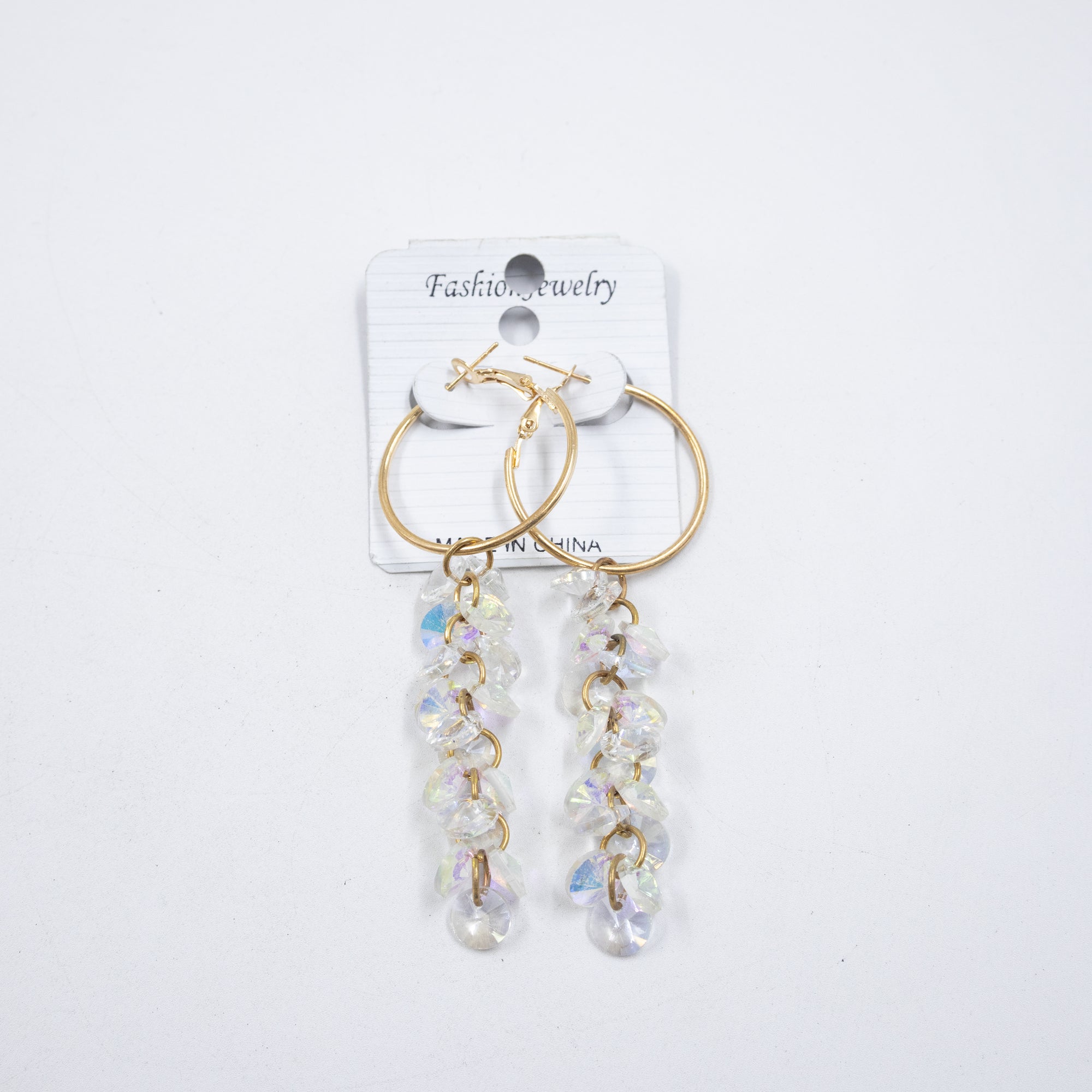 Aretes Largos de Piedras M1 Oro Laminado