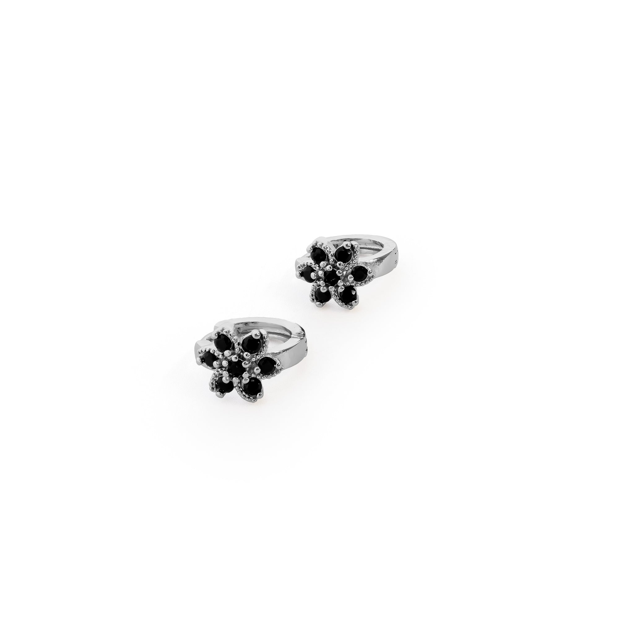 Aretes Plateados Huggies con Piedras Diferentes Colores M15 Oro Laminado