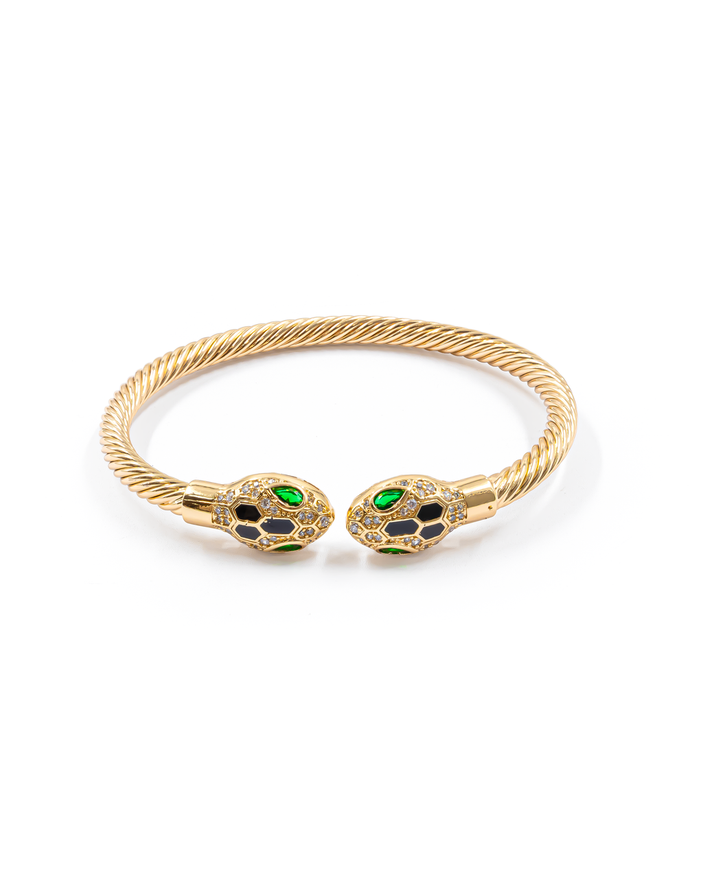 Brazalete Dorado con Piedras M9 Oro Laminado
