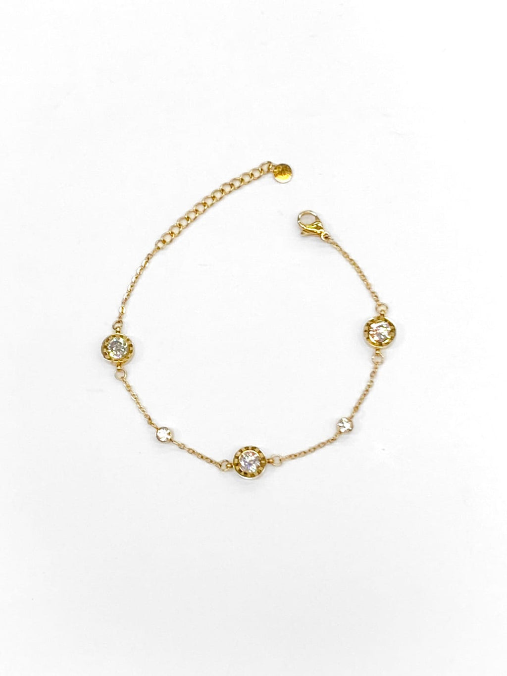 Pulsera Plateada con Piedras - 4 Oro Laminado