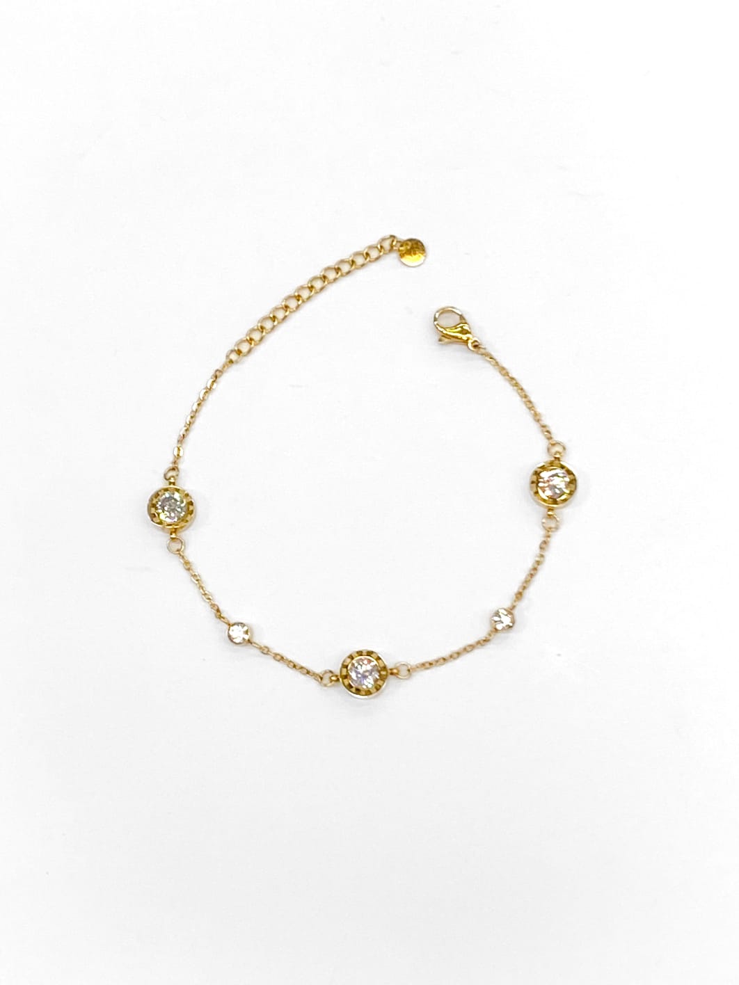 Pulsera Plateada con Piedras - 4 Oro Laminado