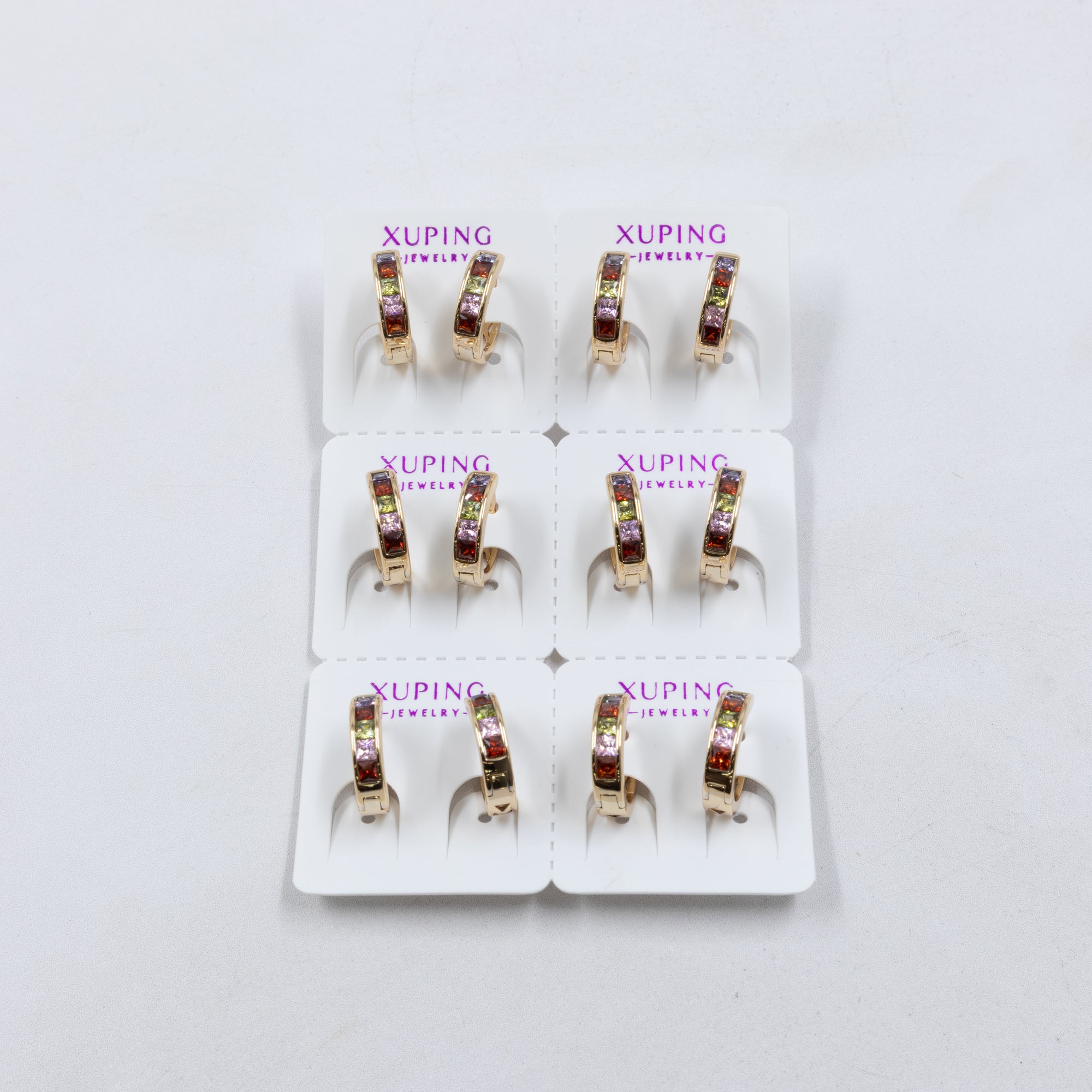 Paquete de 6 pares de Aretes Xuping Dorado M21 Oro Laminado