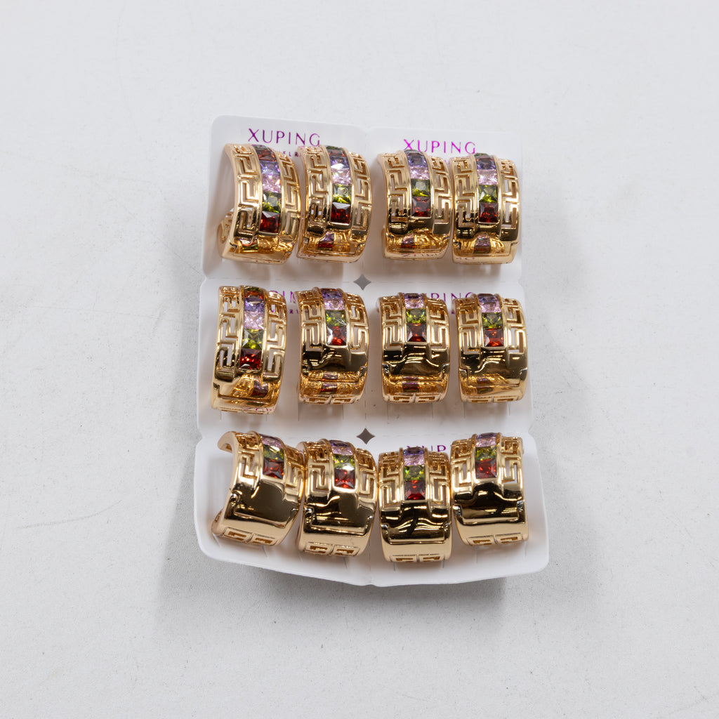 Paquete de 6 pares de Aretes Xuping Dorado M5 Oro Laminado