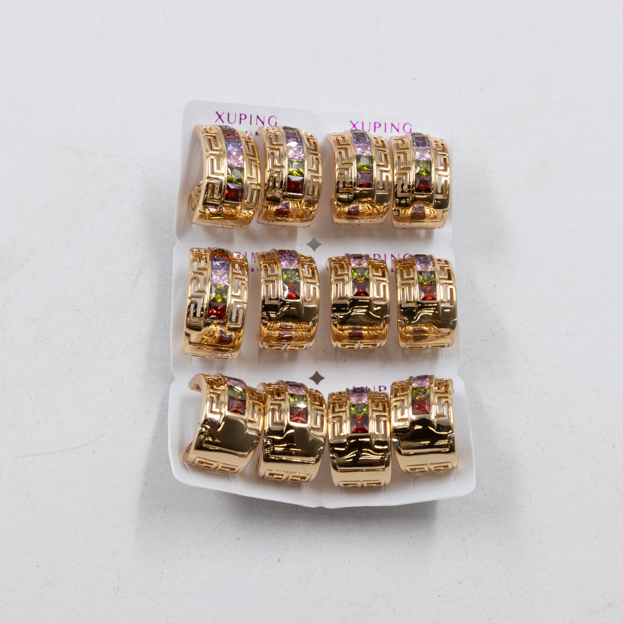 Paquete de 6 pares de Aretes Xuping Dorado M5 Oro Laminado