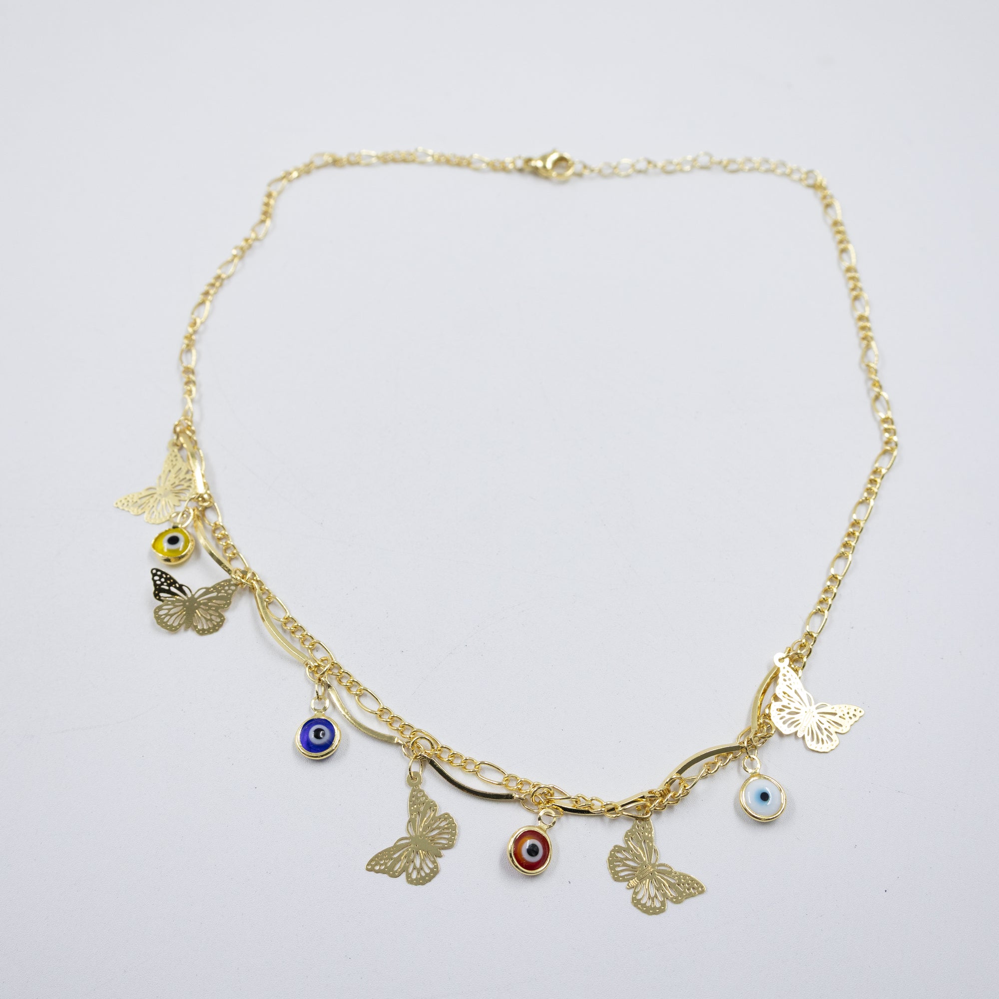 Collar Dorado con Dije de Ojo Turco M1 Oro Laminado