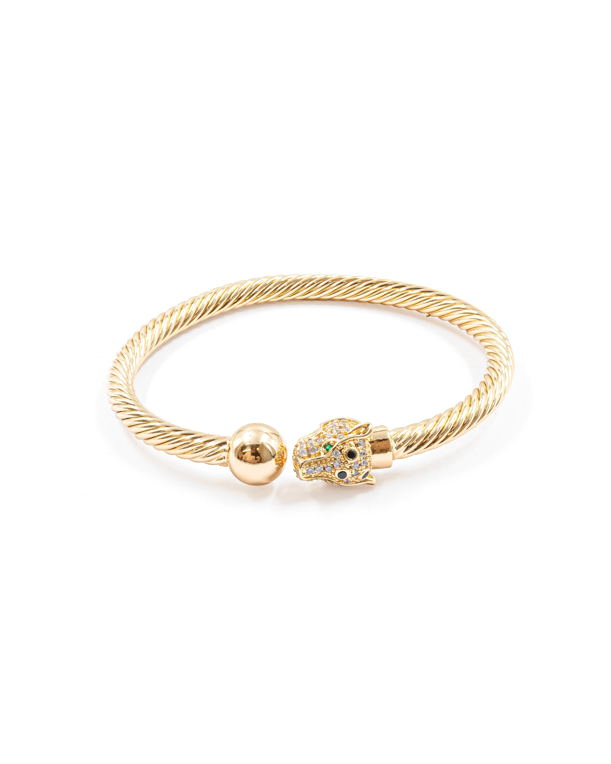 Brazalete Dorado con Piedras M7 Oro Laminado