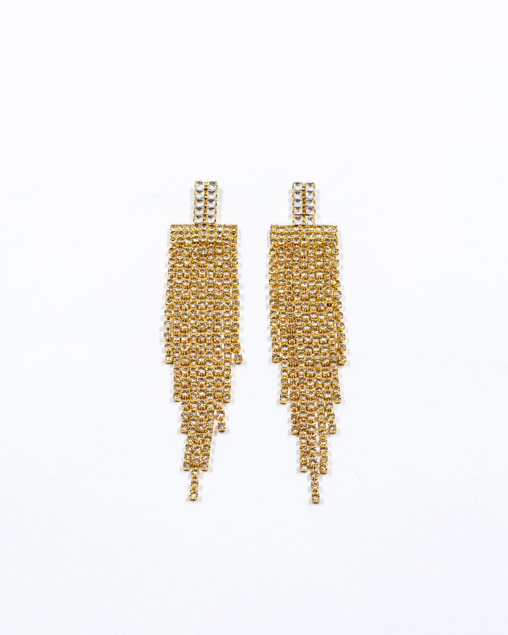 Aretes Largos de piedras - M2 Oro Laminado