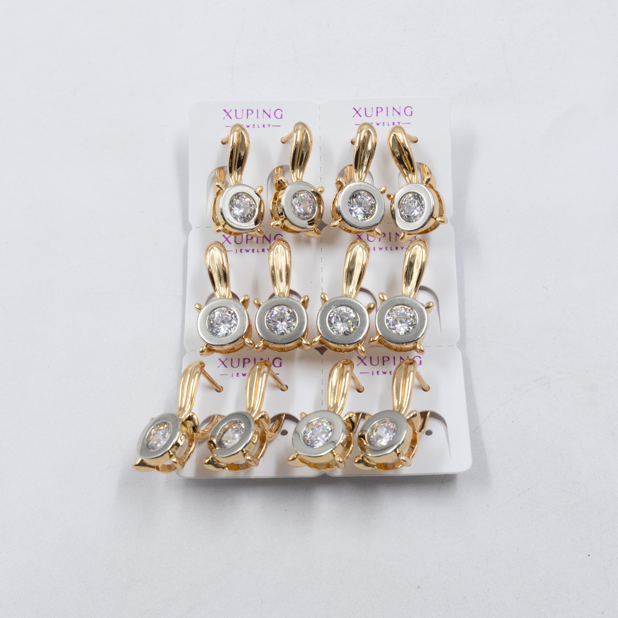 Paquete de 6 pares de Aretes Xuping Dorado M20 Oro Laminado