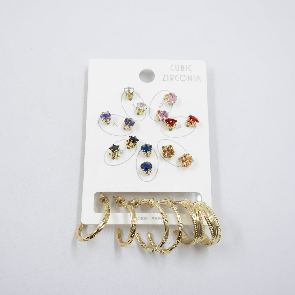 Paquete de 10 pares de aretes M2 Oro Laminado