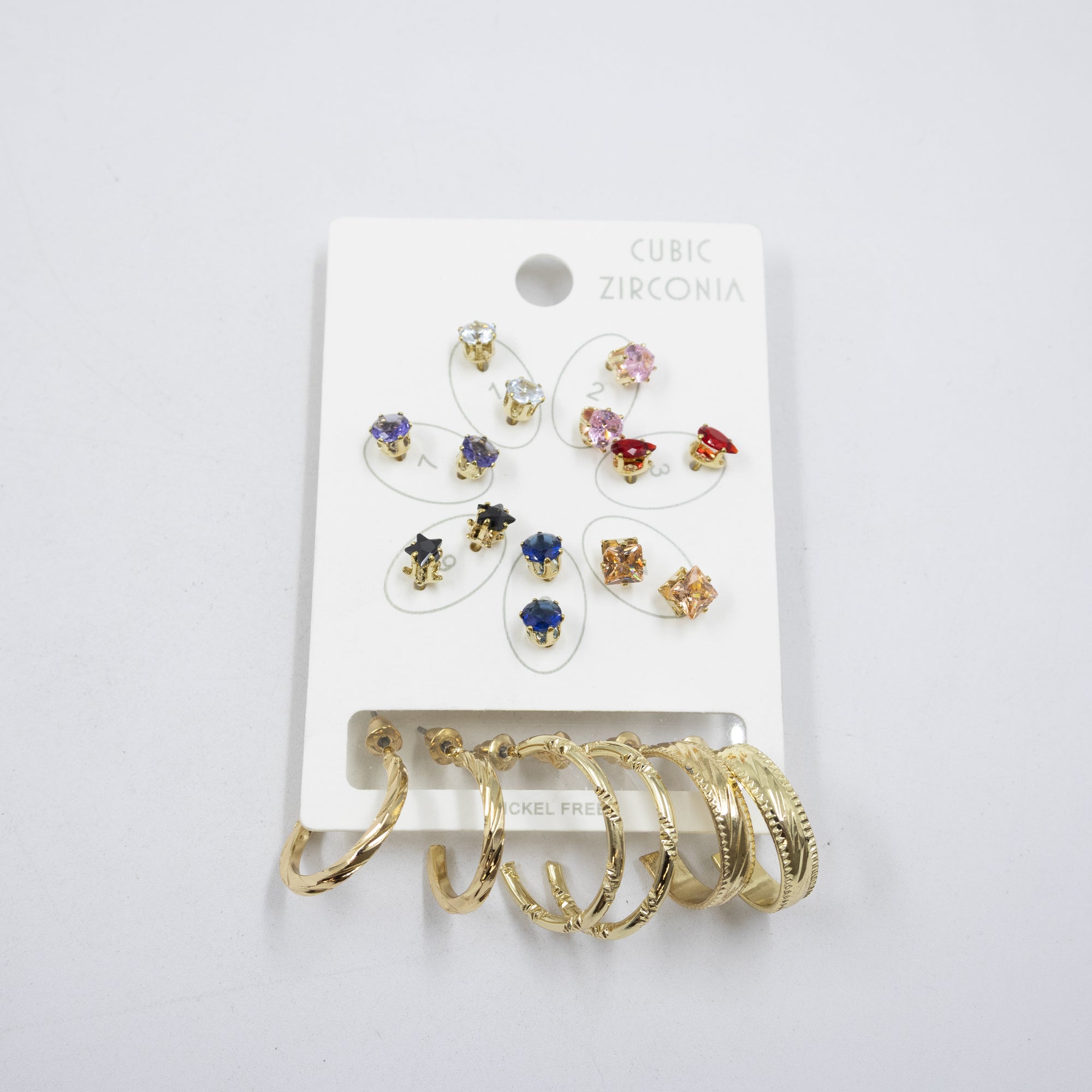 Paquete de 10 pares de aretes M2 Oro Laminado