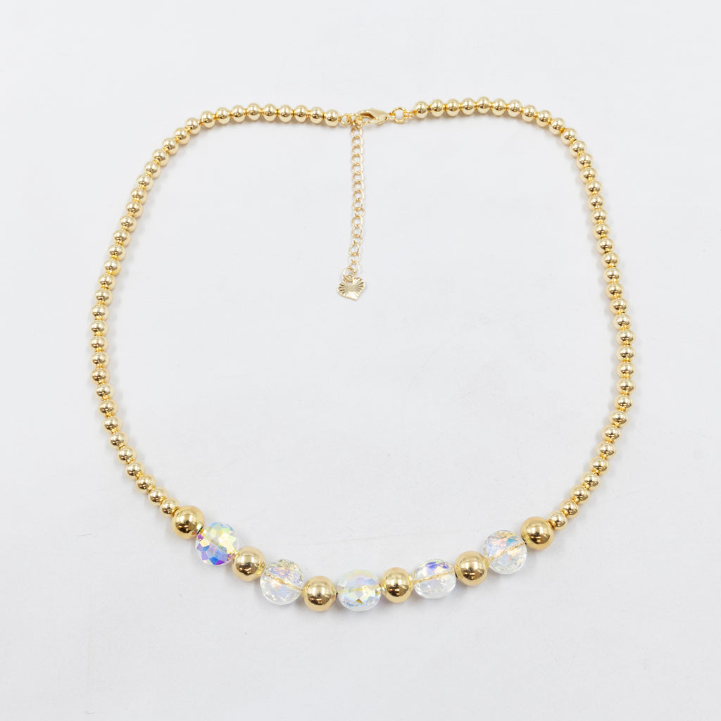 Collar Dorado de Cuentas M1 Oro Laminado