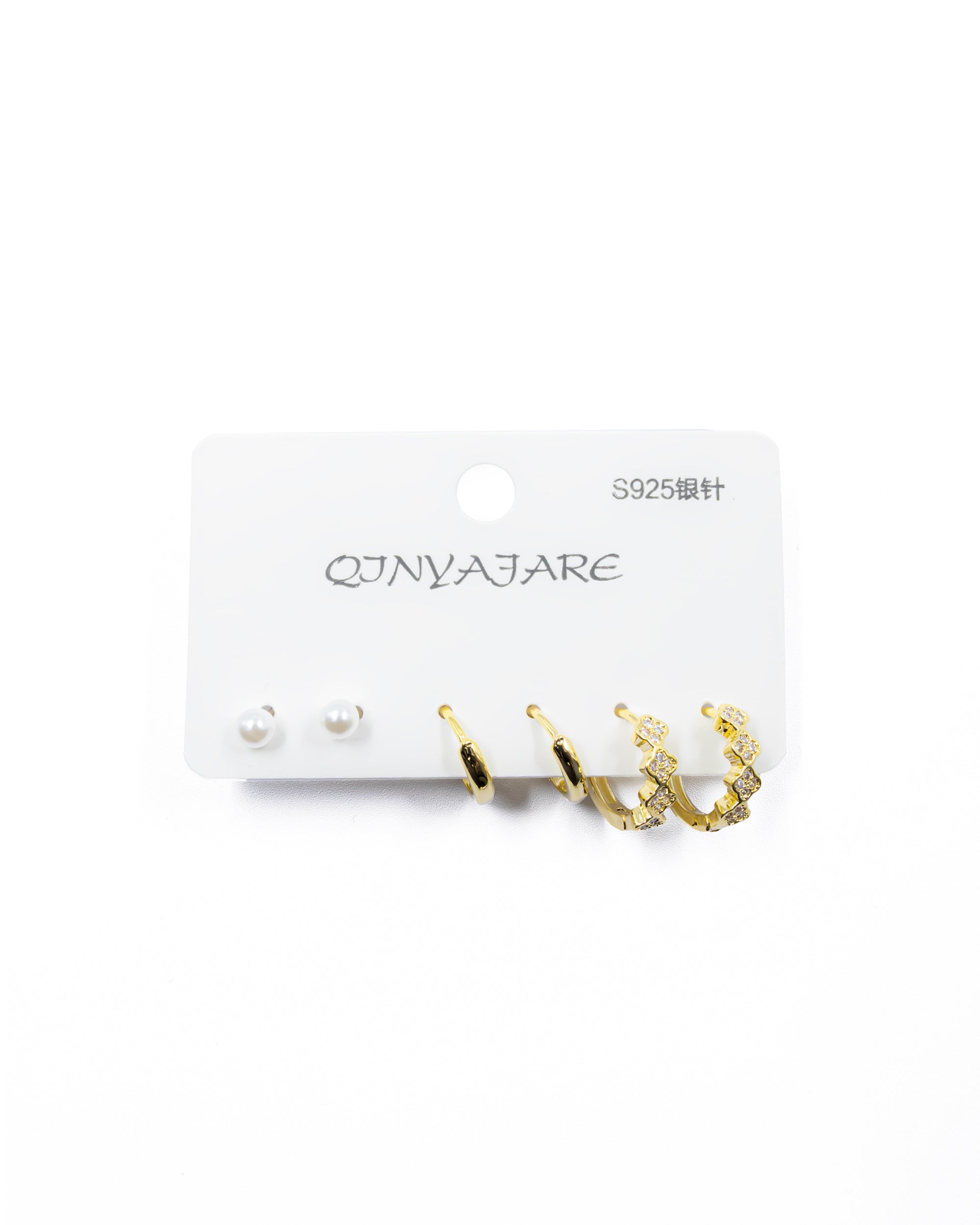 ARETES PAQUETE DE 3 M1 ORO LAMINADO