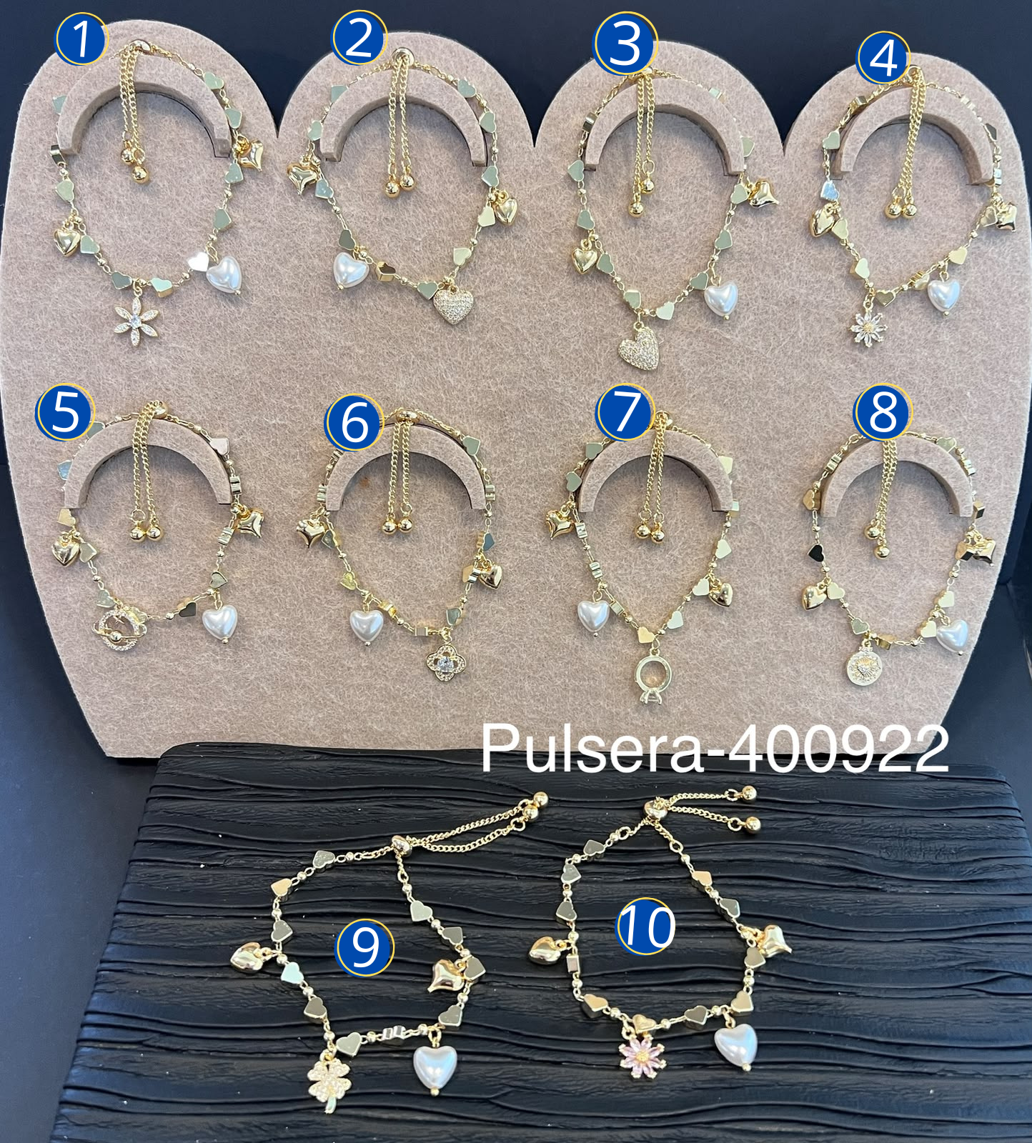 [13/AGOSTO/26] Pulseras Doradas con Dije Ajustable M5 Oro Laminado