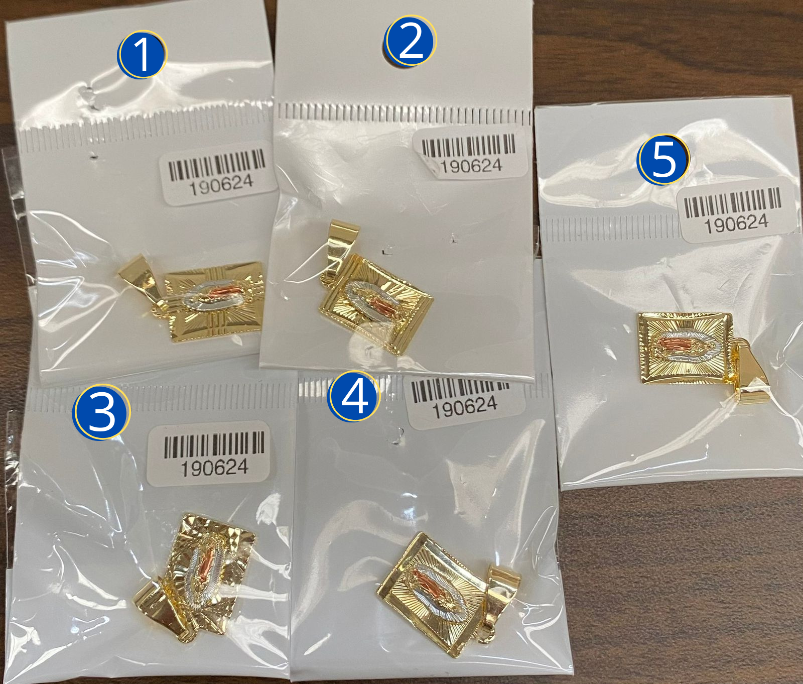 DIJE Dorado Religioso de la virgen de Guadalupe M2 ORO LAMINADO
