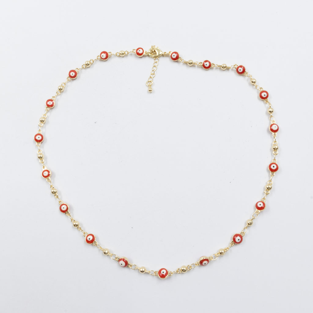 Collar Dorado de Ojo Turco M2 Oro Laminado