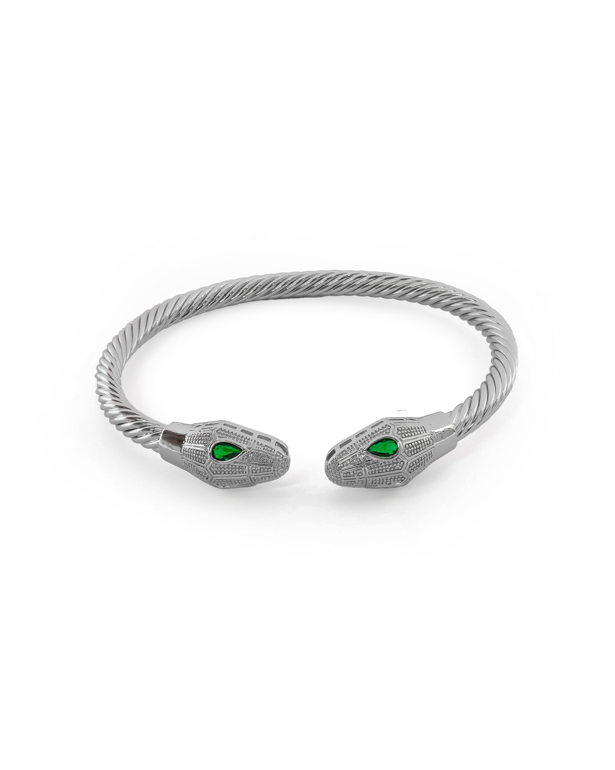 Brazalete Plateado con Piedras M10 Oro Laminado