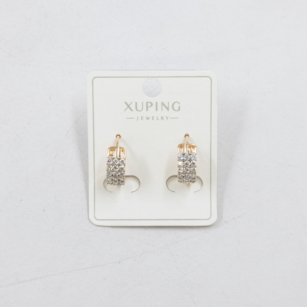 Aretes Dorados con Piedras Xuping M1 Oro Laminado