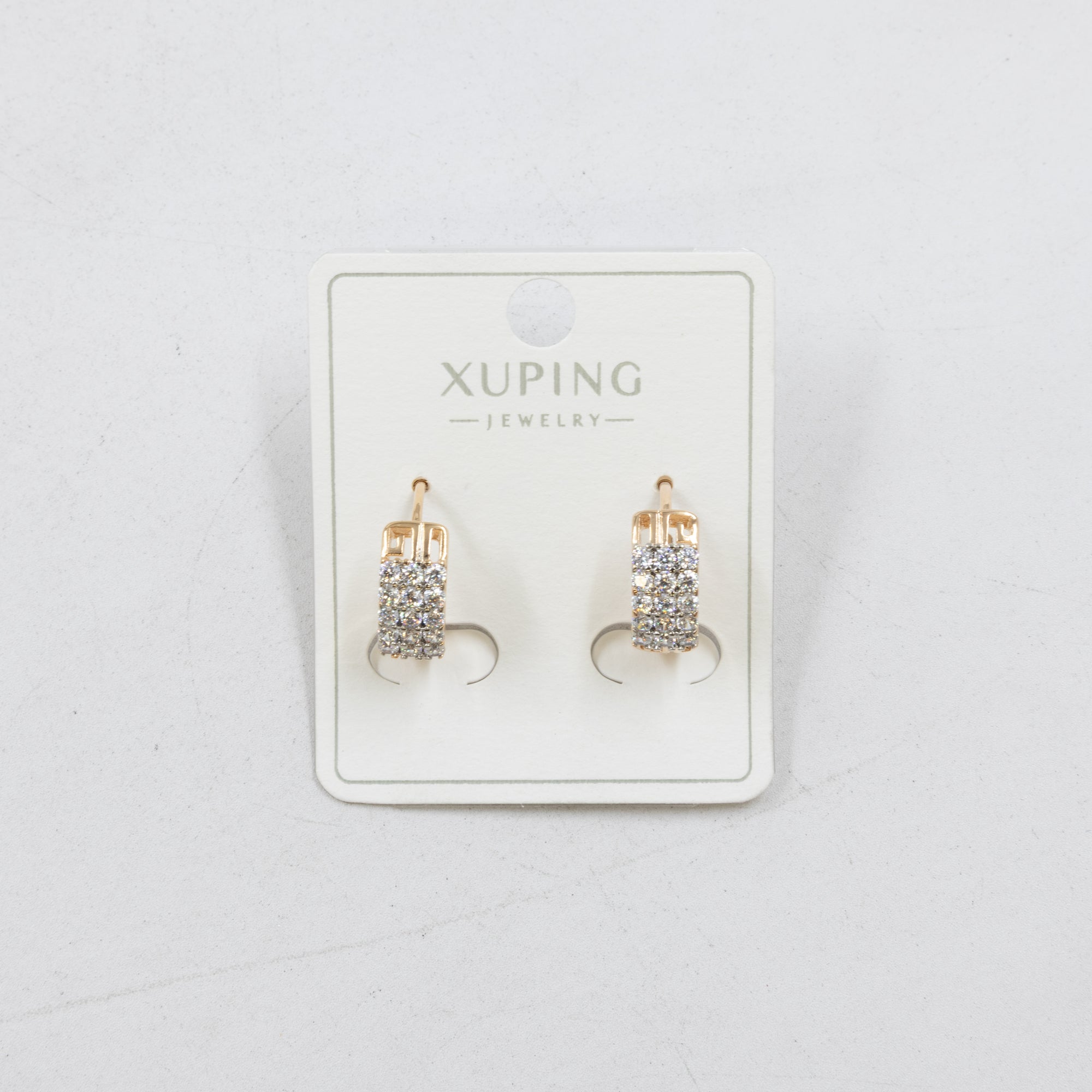 Aretes Dorados con Piedras Xuping M1 Oro Laminado