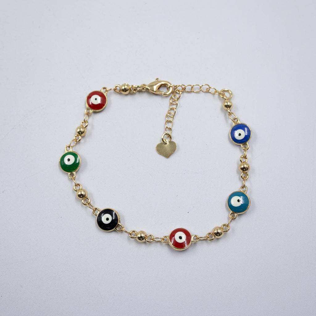 Pulsera Dorada de Ojo Turco M3 Oro Laminado