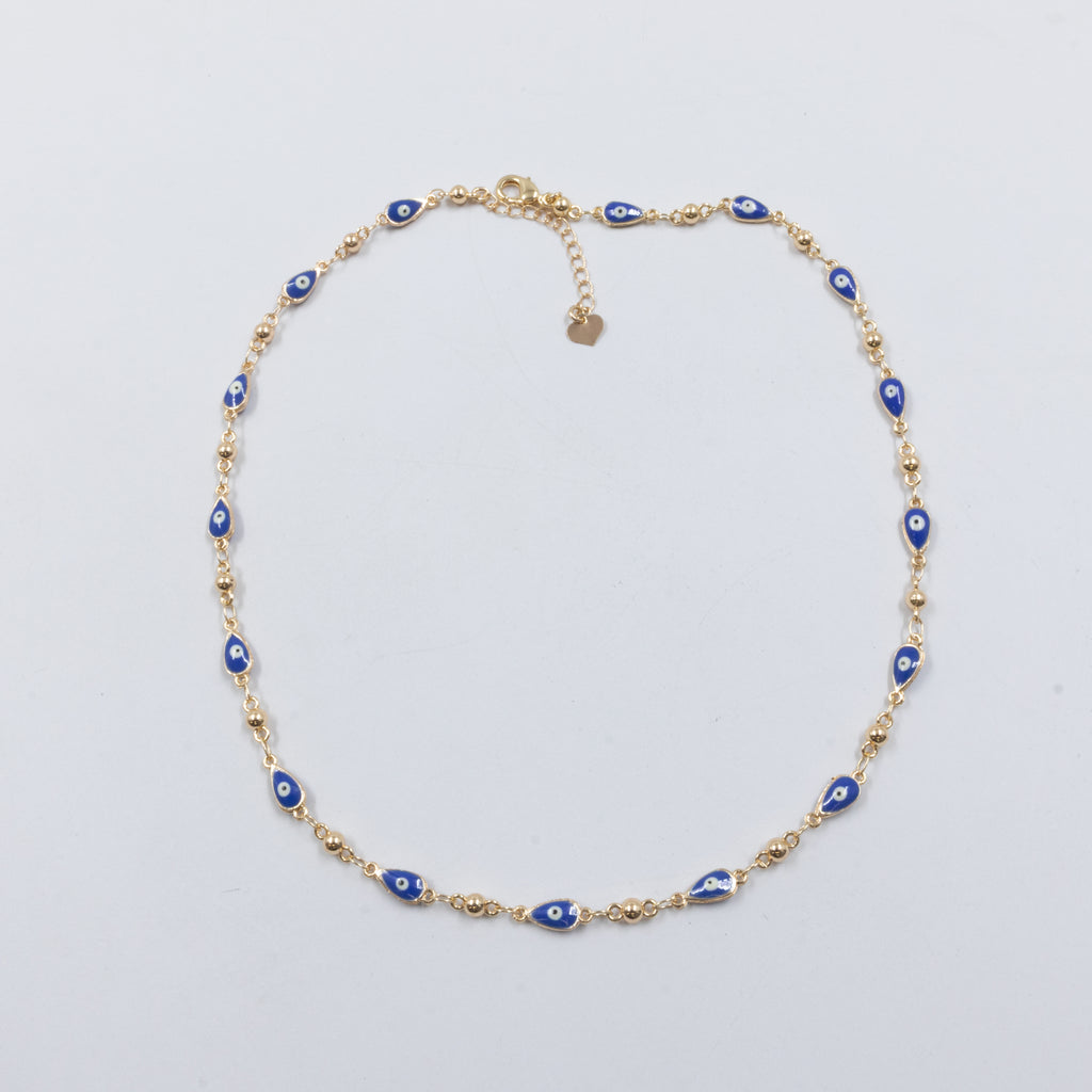 Collar Dorado de Ojo Turco M3 Oro Laminado