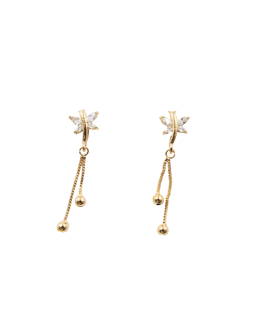 Aretes Dorados Largos M6 Oro Laminado