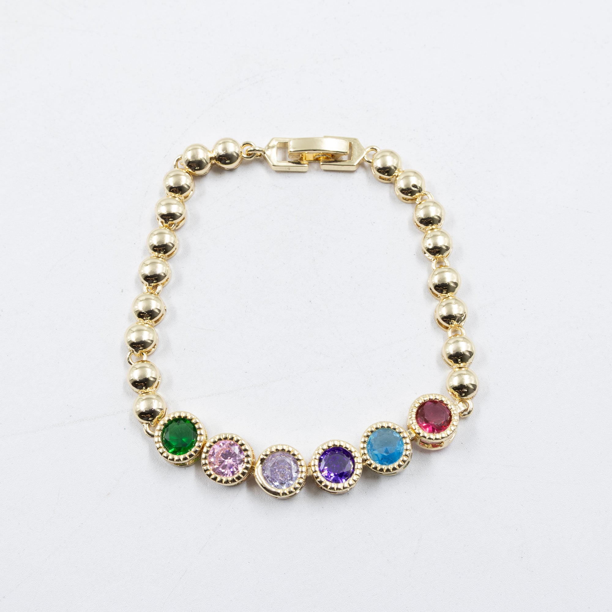 Cadenas de Pulseras Doradas con Piedras M3 Oro Laminado