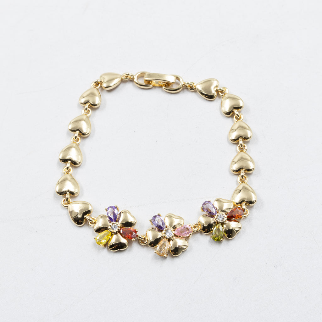 Pulseras Doradas con Piedras M7 Oro Laminado