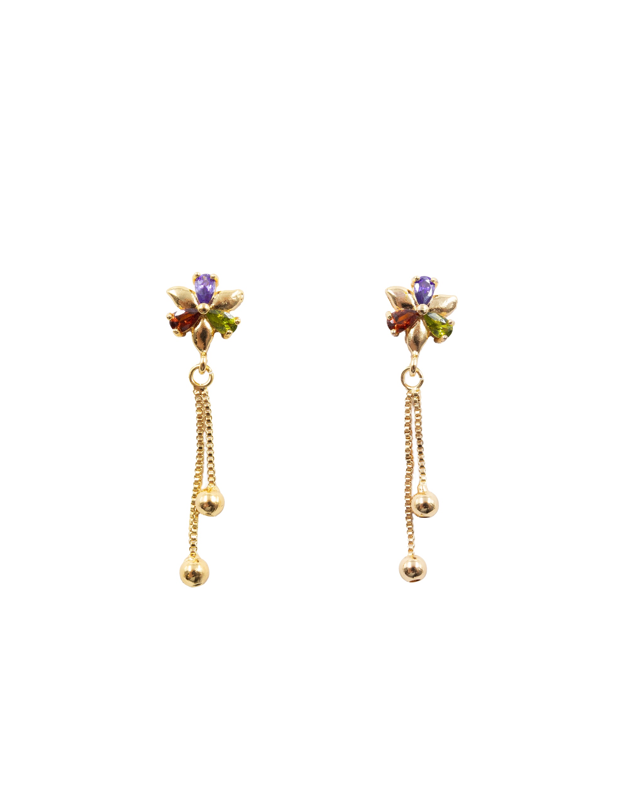 Aretes Dorados Largos M5 Oro Laminado