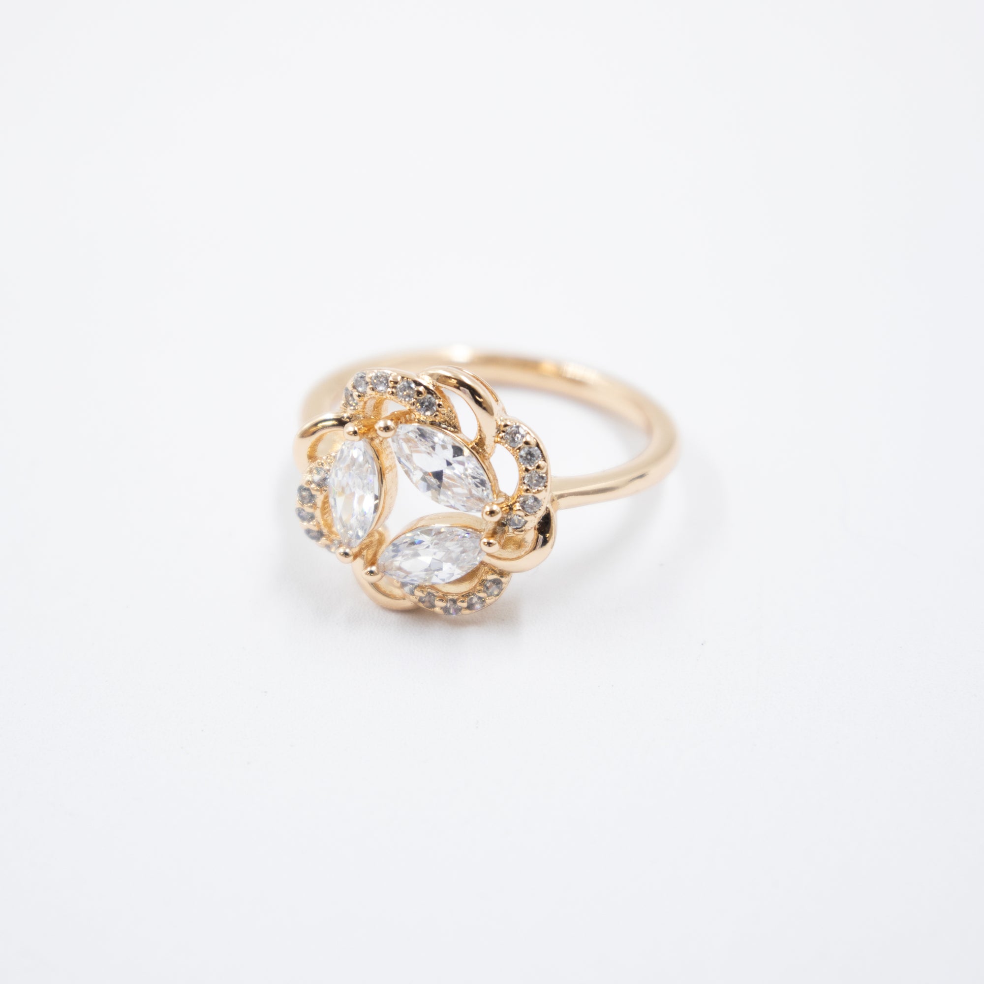 Anillos Dorados Xuping con Piedras M1 Oro Laminado