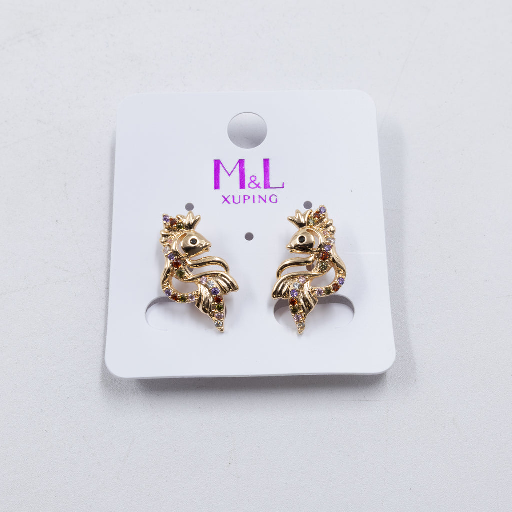Aretes Dorados Xuping de Poste M4 Oro Laminado