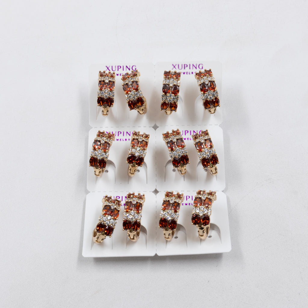 Paquete de 6 pares de Aretes Xuping Dorado M22 Oro Laminado