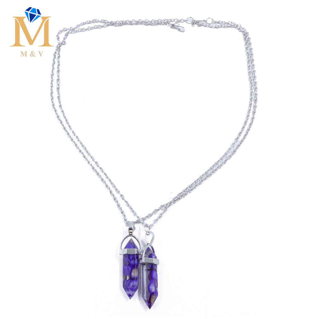 Collares en Pareja de piedras M14 Acero Inoxidable