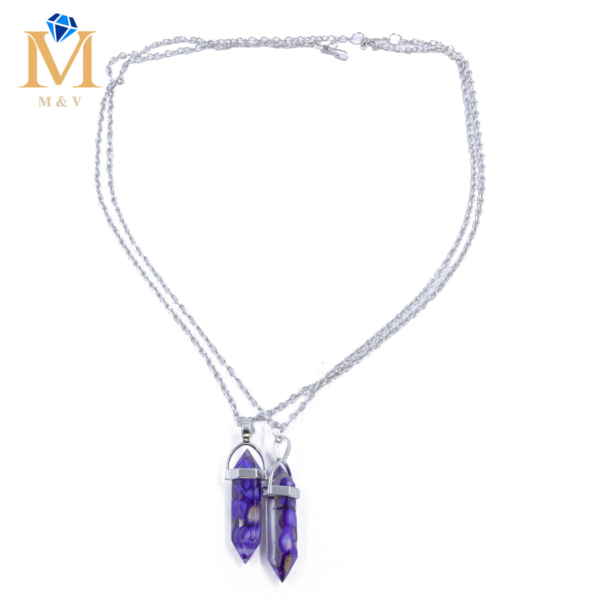 Collares en Pareja de piedras M14 Acero Inoxidable