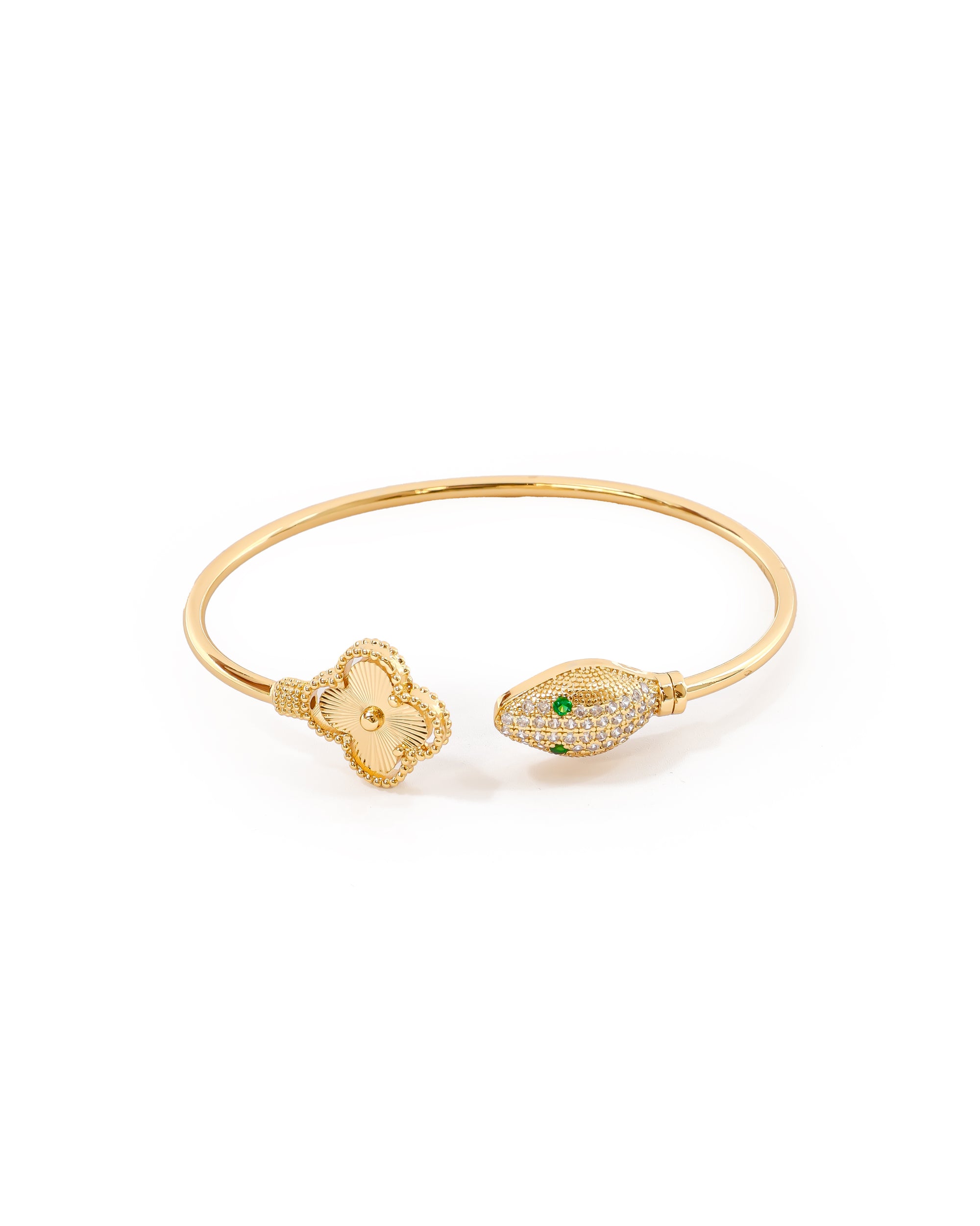 Brazalete Dorado con Piedras M6 Oro Laminado