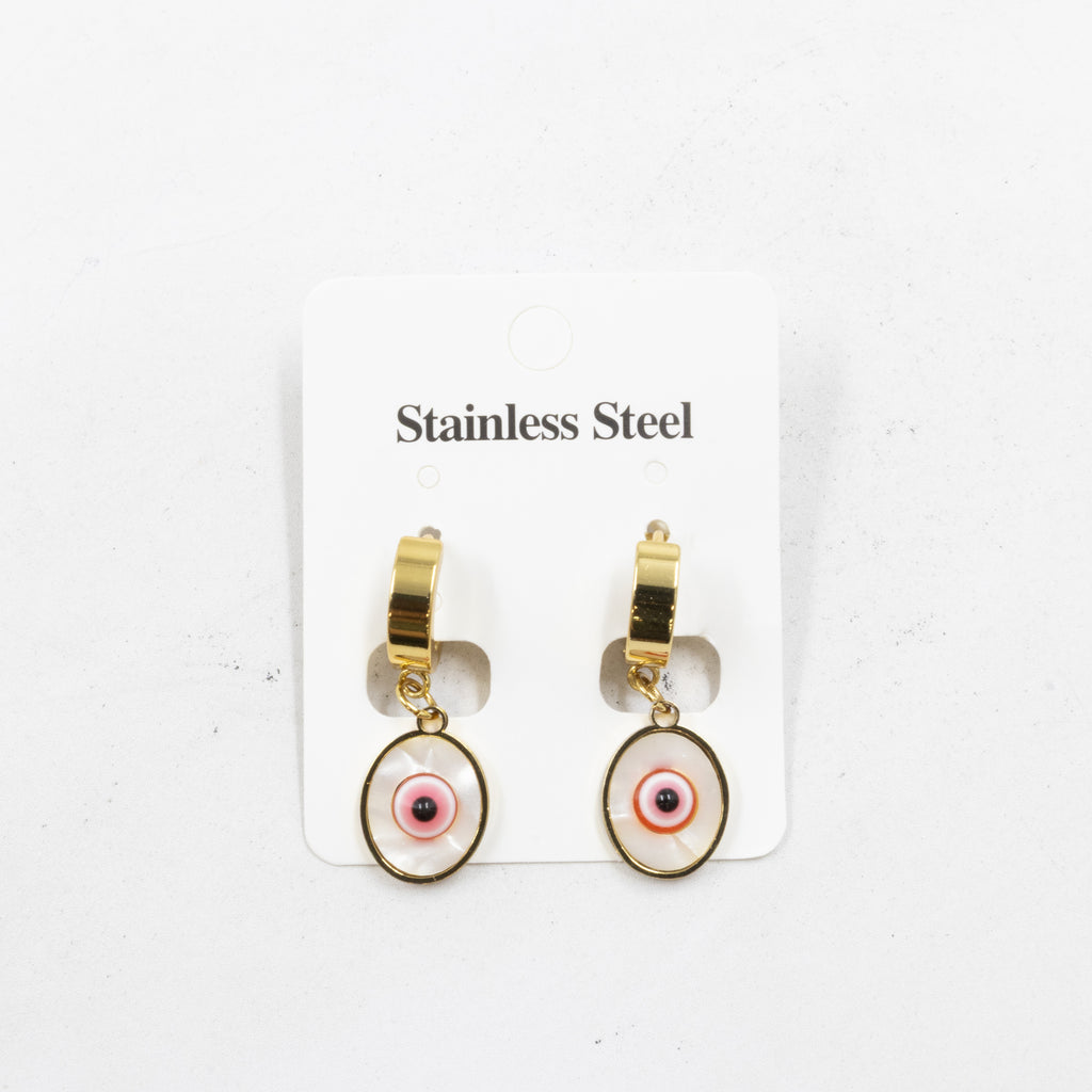 Aretes  Dorados de Ojo Turco M3 Oro Laminado