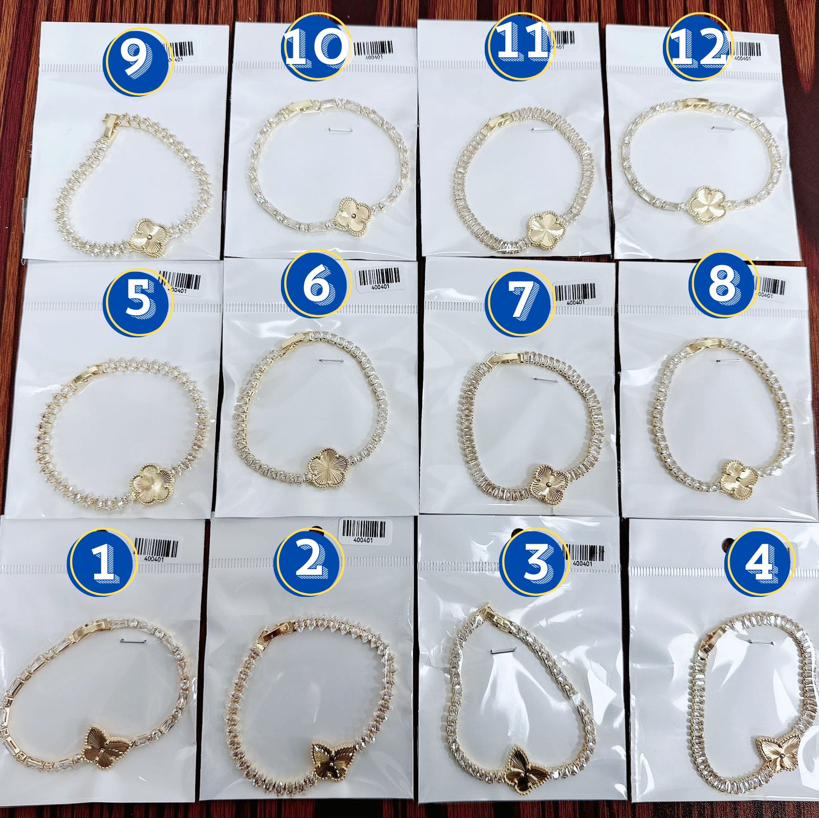 Pulsera Cristal M5 Oro Laminado