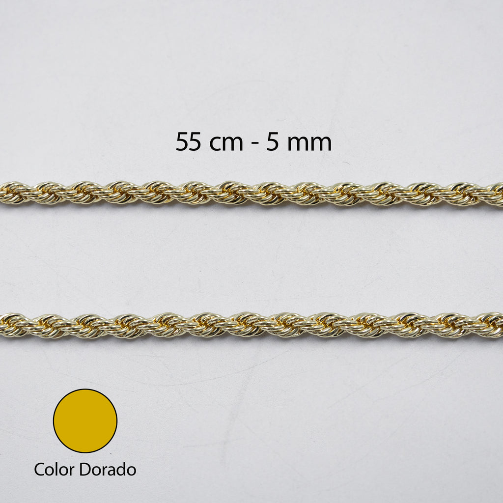Cadenas Doradas Torsal de 55 cm M6 Oro Laminado