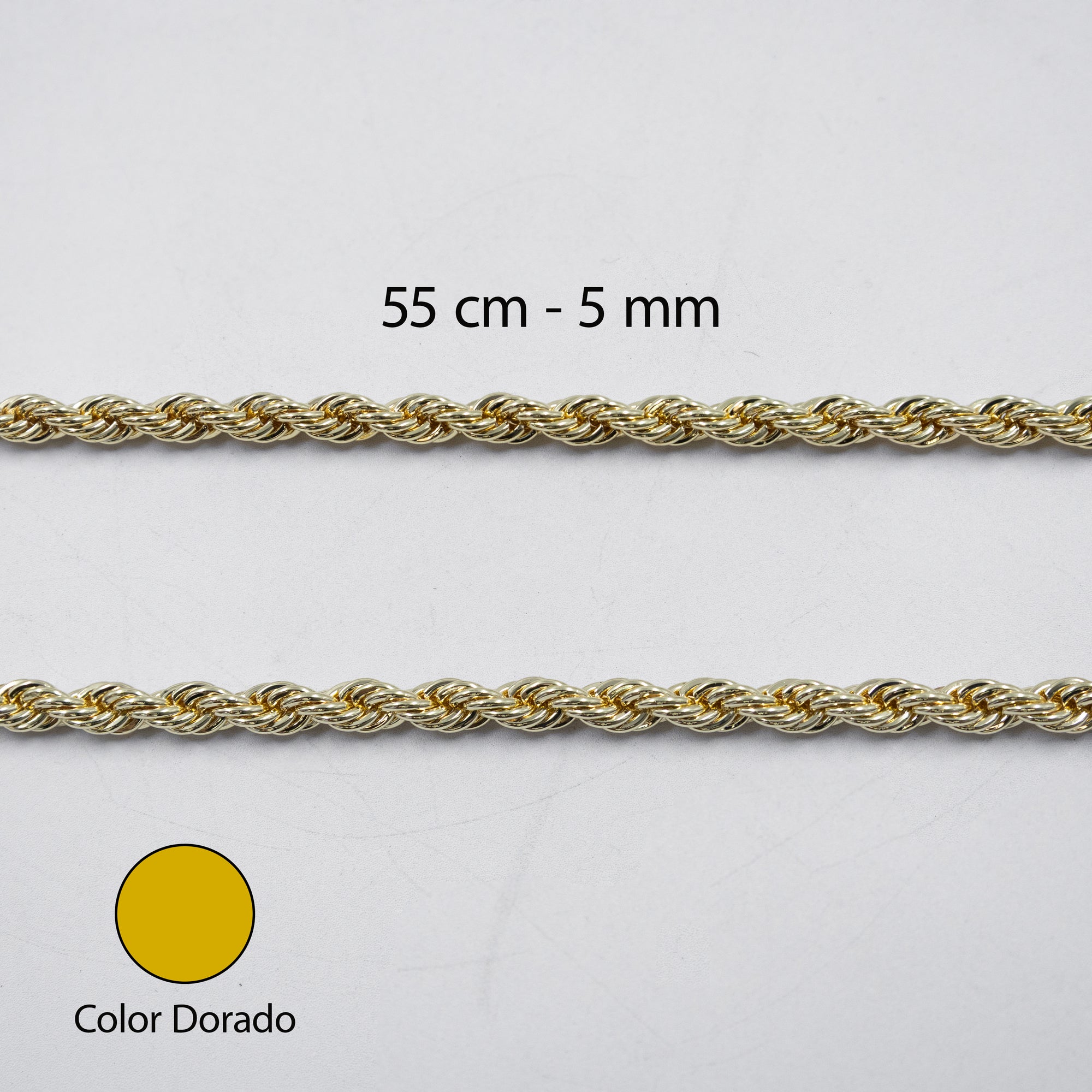 Cadenas Doradas Torsal de 55 cm M6 Oro Laminado