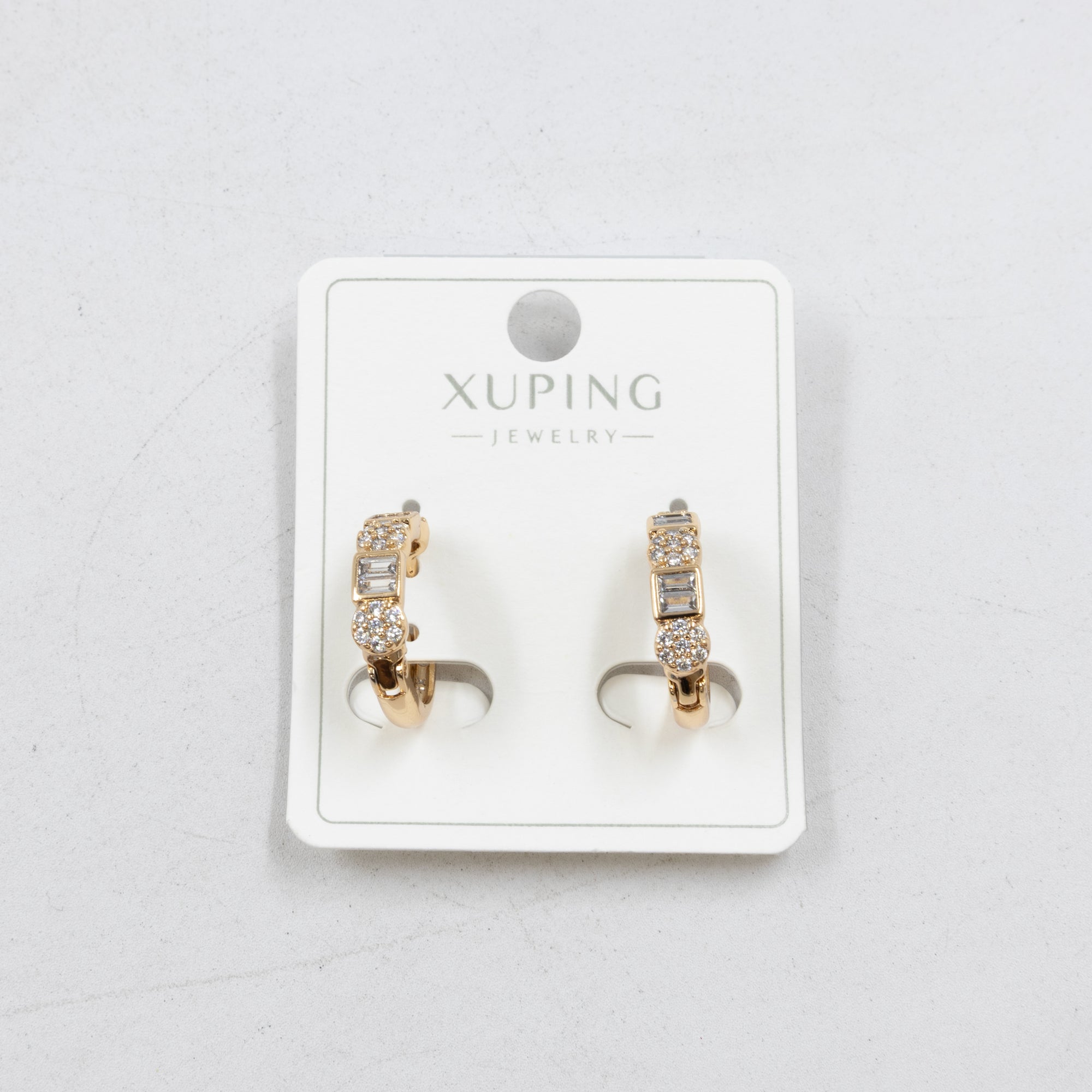Aretes Dorados con Piedras Xuping M2 Oro Laminado