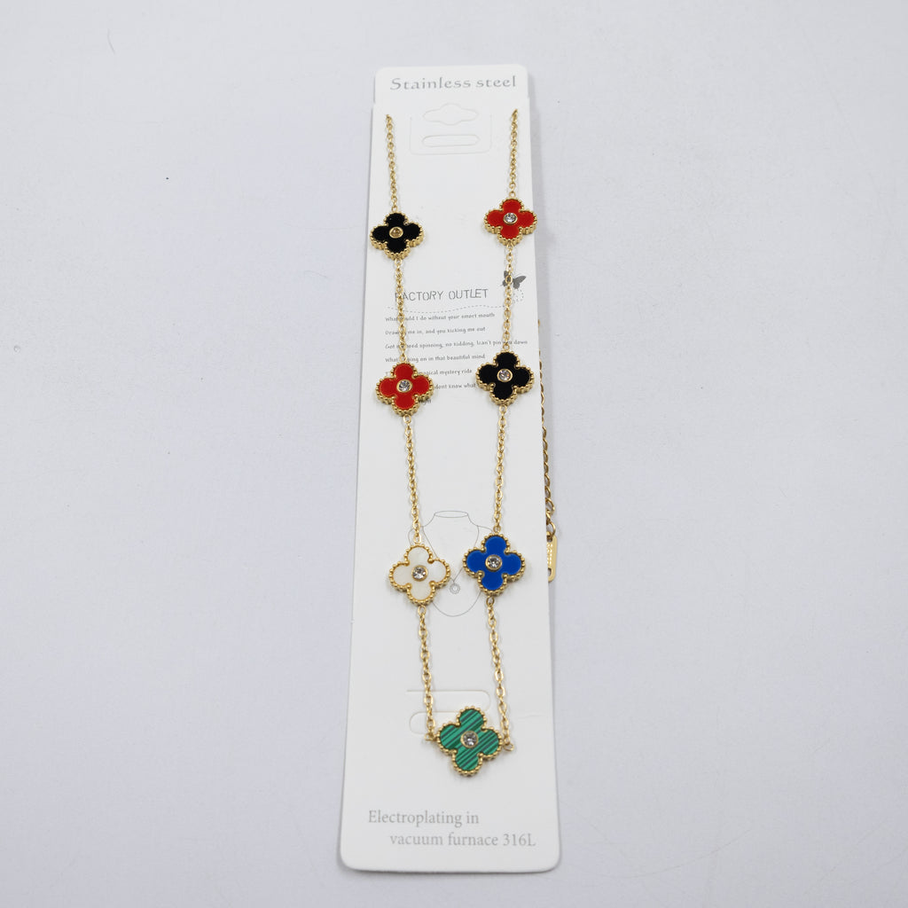 Collar Dorado de Trebol M3 Oro Laminado