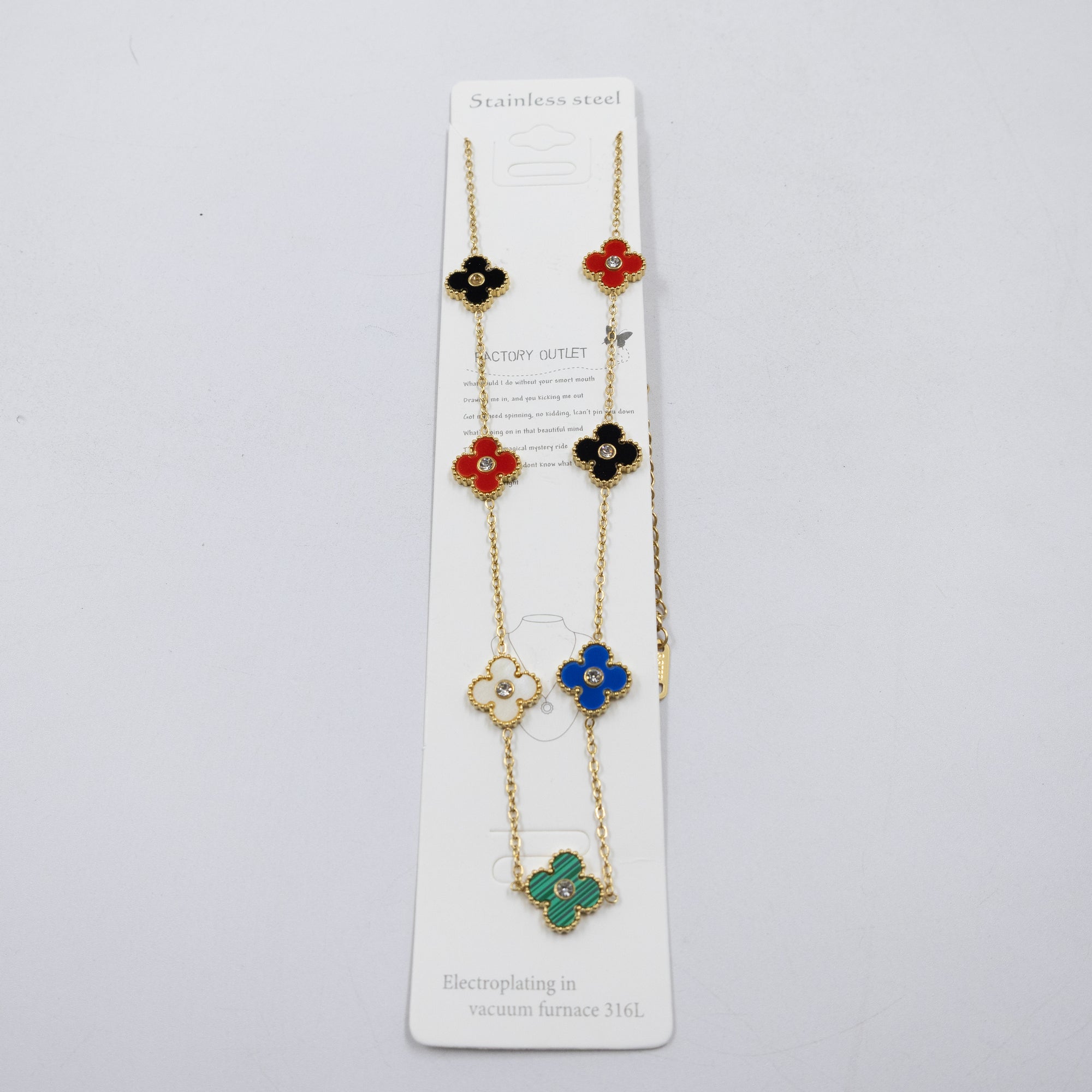 Collar Dorado de Trebol M3 Oro Laminado